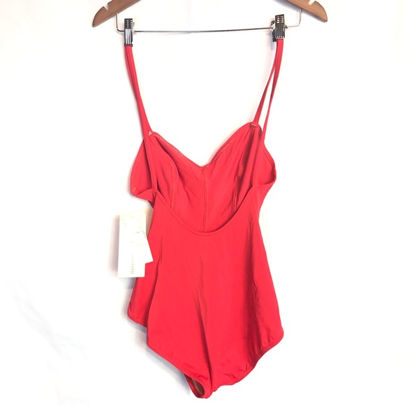 Adrienne Vitradini 14 red Vtg 90s NWT 1 piece suit - Picture 3 of 8
